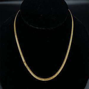 22k Gold Slim Mesh Link Chain 18 Necklace