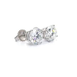 4.47 Carat VVSE-Color Diamond Round Brilliant Solitaire Stud Earrings in 14k White Gold  Two EGL Reports $13,580 Retail VIDEO