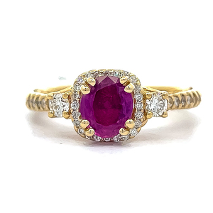 RARE COLOR 1.31 Carat Fancy Pinkish-Purple Sapphire & Natural Diamond Ring in 14k Yellow Gold - $9,840 Appraisal Included VIDEO