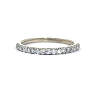 13 Carat Diamond Pave Half Eternity Band in 14k White Gold
