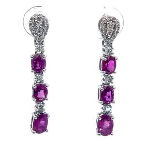 2.70 Carat Designer Oscar Friedman GIA Certified Unheated Kashmir Sapphire &amp Natural Diamond Linear Dangle Earrings in Platinum - $10,540 Appraisal Included VIDEO
