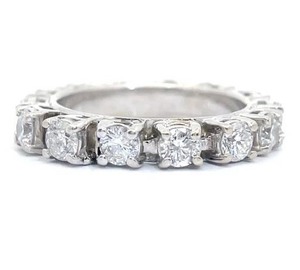Custom Made 2.10 Carat Natural Diamond Eternity Ring in 14k White Gold $6,999 Retail VIDEO