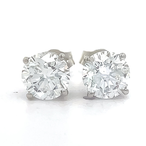 Brand New 2.00 Carat Diamond Stud Earrings in 14k White Gold $3,940 Retail VIDEO