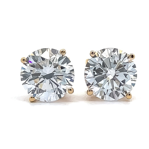 Brand New 2.00 Carat Diamond Stud Earrings in 14k Yellow Gold $3,940 Retail VIDEO