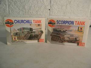 lot 40 image: NEW IN BOX - AIRFIX 172 SCORPION TANK No. 01320 & CHURCHILL TANK No. 01304 - GREAT PIECES - SEE PICTURES