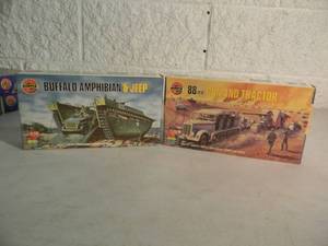 lot 47 image: NEW IN BOX - SEALED - AIRFIX 172 BUFFALO AMPHIBIAN & JEEP No. 02302 & 88MM GUN & TRACTOR No. 02303 - GREAT PIECES - SEE PICTURES