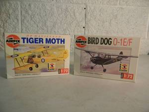 lot 57 image: NEW IN BOX - SEALED - AIRFIX 172 BIRD DOG 0-1EF No. 01058 & DE HAVILLAND TIGER MOTH No. 01015 - GREAT PIECES - SEE PICTURES