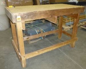 Work table with foam cushion top 31x62 x 42 tall