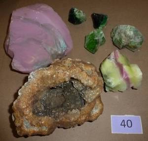 6 inch Geode rock and other pieces