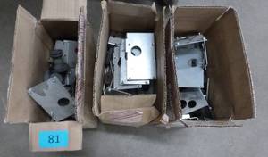 3 boxes of brackets and parts