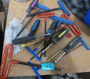 group of T handle hex wrenches