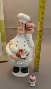 6 New large 6 inch tall trinket boxes of a bakerchef
