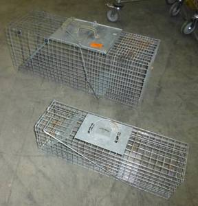 Two live traps, one large and one small