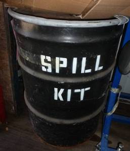 New 55 gallon drum Spill Kit with contents, oil spill containment