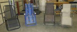 FOUR patio lounge chairs