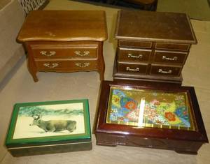 4 musical jewelry boxes