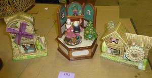 3 larger ceramic music boxes