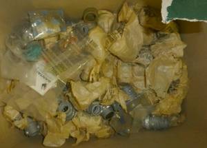 Box of about 60 amphenol connectors SK-C16-21C plus a few others, and a box full of probably 100 insulators