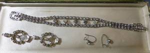 Vintage rhinestone lot of necklaces, ear rings and bracelet