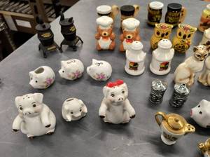 Lot of Salt and Pepper Shakers and Toothpick holders