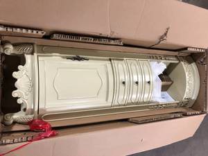 Home Decorators Collection Winslow 22 in. W x 14 in. D x 68 in. H White Freestanding Linen Cabinet   Customer Returns See Pictures