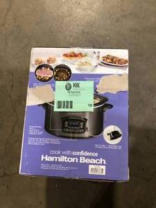 Hamilton Beach 6 qt. Gray Programmable Slow Cooker with Defrost and Temperature Probe  Customer Returns See Pictures
