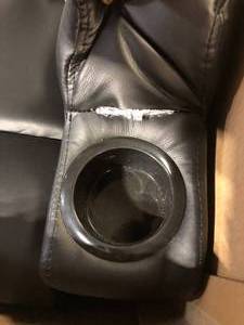 LACOO Brown Leather Standard (No Motion) Recliner  Tear on Recliner  Customer Returns See Pictures