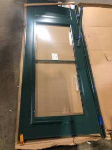 Andersen 400 Series 32 in. x 80 in. Forest Green Universal 34 Light Retractable Aluminum Storm Door with Nickel Hardware   Customer Returns See Pictures