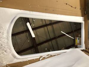 lot 11 image: 28 in. W x 67 in. H Classic Arch-Top Wood Framed White Full-Length Floor Mirror    Customer Returns See Pictures