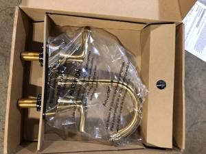 lot 38 image: Deveral 4 in. Centerset 2-Handle High-Arc Bathroom Faucet in Matte Gold Customer Returns See Pictures