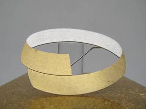 lot 4 image: Exceptional Optical 3D 18K Gold & Silver Brooch by Claude Chavent