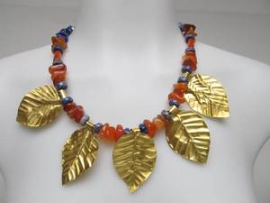 lot 14 image: New wTags GABRIEL Gemstone Necklace wCarnelian & Sodalite