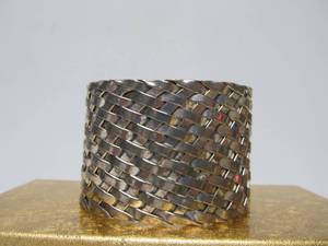 lot 15 image: Large Heavy Woven Sterling Silver Cuff Bracelet