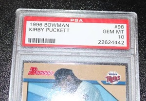 lot 3 image: 1996 Bowman Kirby Puckett #98 PSA 10