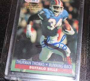 lot 14 image: 2023 Pro Set Authentic Signature Memories Buyback Thurman Thomas Autograph 8888  Only 88 Exist1