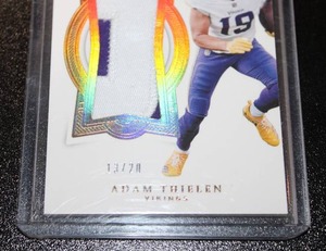 lot 16 image: 2018 Flawless Two Color Patch Adam Thielen Relic #PA-AT 1320  Only 20 Exist