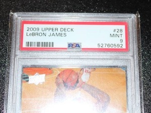 lot 19 image: 2009-10 Upper Deck LeBron James #28 PSA 9