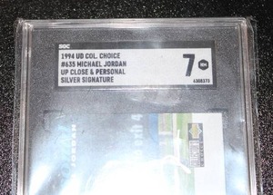 lot 20 image: 1994 Collectors Choice Silver Signature Michael Jordan #635 SGC 7