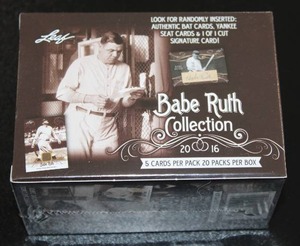 lot 46 image: 2016 Leaf Babe Ruth Collection Factory Sealed Box  20 Packs w Chance For Bat CardsSeat CardsCut Signatures