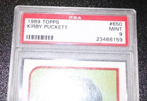 lot 81 image: 1989 Topps Kirby Puckett #650 PSA 9