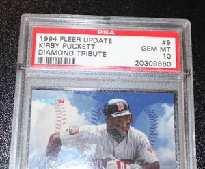 lot 83 image: 1994 Fleer Update Diamond Tribute Kirby Puckett #9 PSA 10