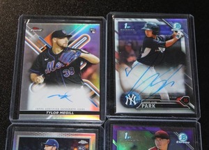lot 101 image: Baseball Card Autograph Lot  4 Cards  Tylor Megill - Anthony Banda - Danny Young - Hoy-Jun Park