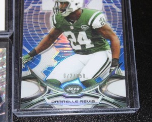 lot 104 image: Football Card Autograph Lot  5 Cards  Matt LaCosse - Brandon Jones - Kary Vincent Jr - Collin Johnson w Darrelle Revis Refractor 72250