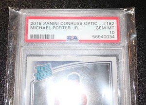 lot 107 image: 2018-19 Donruss Optic Michael Porter Jr #182 Rookie Card PSA 10