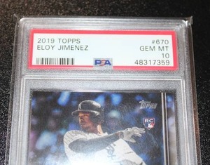 lot 108 image: 2019 Topps Eloy Jimenez #670 Rookie Card PSA 10