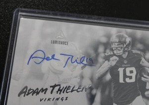 lot 114 image: 2018 Luminance Spotlight Adam Thielen Autograph #SS-RT 1149