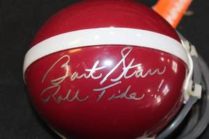 lot 147 image: Alabama Crimson Tide Bart Starr Autograph Mini Helmet Tristar COA