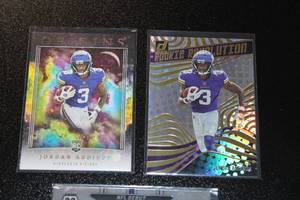lot 197 image: 2023 Minnesota Vikings Jordan Addison Rookie Card Lot  3 Rookie Cards