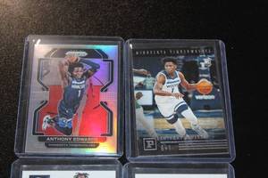 lot 199 image: Minnesota Timberwolves Anthony Edwards Basketball Card Lot  4 Cards w Panini Rookie Card