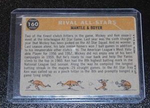 lot 232 image: 1960 Topps Mickey Mantle & Ken Boyer #160 Extremely Low Grade